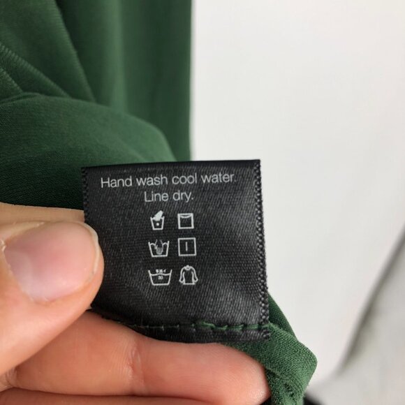 Norma Kamali Forest Green Long Sleeve Boat Neck Raw Hem Blouse XS - Picture 8 of 14